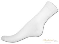 Bavlněné ponožky s lycrou 43/45 Hladké bílé