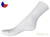 100% bavlněné ponožky 35/37 Žebro bílé