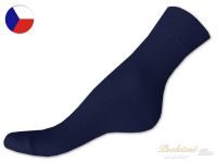 100% bavlněné ponožky 43/45 Hladké tmavě modré