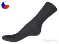 100% bavlněné ponožky 43/45 Žebro tmavě šedé