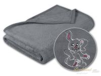Luxusní dětská deka pro miminko MICRO s výšivkou 75x100 Šedá 400g
