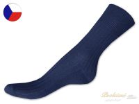 100% bavlněné ponožky 43/45 Žebro tmavě modré