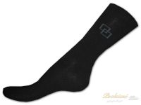 Bavlněné ponožky s lycrou 41/42 Hladké černé s kostkami