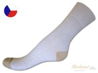 Dámské bavlněné ponožky s lycrou 35/37 Proužek béžový