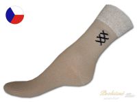 Dámské bavlněné ponožky s lycrou 35/37 Hladké béžové vzor