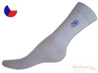 Bavlněné ponožky s lycrou 43/45 Hladké šedé vzor