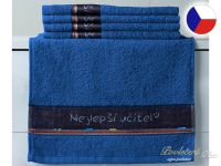 Malý ručník 30x50 RUJANA 450g "Nejlepší učitel" tmavě modrý