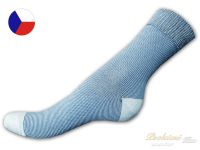 Dámské bavlněné ponožky s lycrou 35/37 Proužek bledě modrý