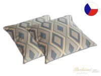 Damaškový dekorační polštářek 40x40 EXCELLENT MAXIMA Primavera geometrie šedožlutá
