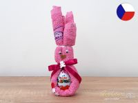 Malý velikonoční zajíček z ručníku KIDS růžový + vajíčko s překvapením