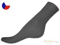 Bambusové ponožky s lycrou pánské 43/45 Hladké tmavě šedé