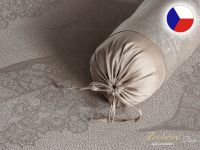 Dekorační povlak na polštář válec 15x35 EXCELLENT ORNELLA Amélia krajkové květy hnědé