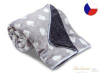 Luxusní dětská deka z mirkovlákna 100x140 SLEEP WELL Ovečky světle šedé/antracit