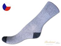 Bavlněné ponožky s lycrou 43/45 Proužek modrý I.