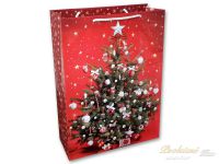 Vánoční dárková taška 40,5x56x25 Stromeček na červeném