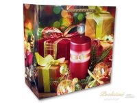 Vánoční taška dárková 15,5x15,5x8 Svíčka