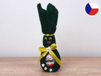 Malý velikonoční zajíček z ručníku Sofie tmavě zelený + vajíčko s překvapením