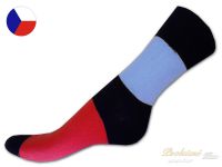 Dámské bavlněné ponožky s lycrou 35/37 Hladké modro - červené