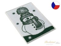 Dětský vánoční ručník 35x50 Sněhulák bílozelený