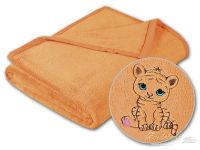 Luxusní dětská deka pro miminko MICRO s výšivkou 75x100 Lososová
