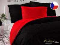 Povlečení satén Luxury Collection červená - černá 2x 70x90, 240x220