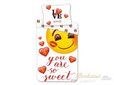 Bavlněné povlečení s fototiskem Emoji "You are so sweet" 70x90, 140x200
