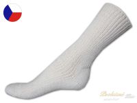 Sibiřky hřejivé ponožky s jemným svěrem 38/39 smetanové