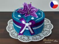 Textilní dort z osušky Sofie azur
