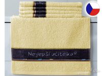 Malý ručník 30x50 RUJANA 450g "Nejlepší učitelka" žlutý