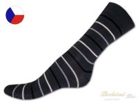 Barevné ponožky Manager LYCRA 46/47 Tmavě šedé/béžovošedé proužky