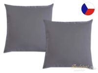Jednobarevný saténový dekorační polštář 50x50 Luxury Collection Tmavě šedý