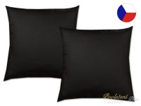Jednobarevný saténový dekorační polštářek 40x40 Luxury Collection Černý