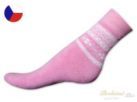 Dětské froté ponožky Norský vzor růžový 31/34