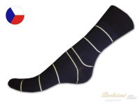 Bavlněné ponožky LYCRA Černé s proužky 35/37