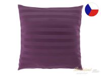Jednobarevný povlak na polštář 50x50 satén Proužek purpur