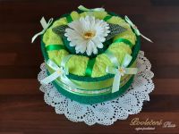 Textilní dort z ručníků Svatoslav zelený