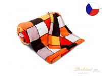 Luxusní deka micro 150x200 SLEEP WELL 300g Kostka oranžová