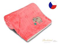 Luxusní dětská deka OVEČKA 100x140 SLEEP WELL Růžová s ovečkou