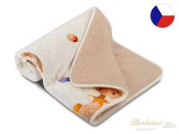 Luxusní dětská deka OVEČKA 100x140 SLEEP WELL Zvířátka v lese/čokoláda