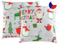 Vánoční povlak na polštář 45x60 bavlněný CHRISTMAS šedé