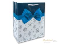 Vánoční dárková taška 19x23x10,5 Mašle modrá