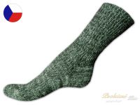 Sibiřky hřejivé ponožky s jemným svěrem 44/45 zelený melír