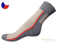 Ponožky froté s lycrou Lux červený proužek 35/37