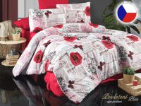 Prodloužené povlečení bavlna EXCLUSIVE Red roses 70x90, 140x220