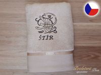 Luxusní ručník se znamením ŠTÍR 450g béžová/hnědá