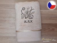 Luxusní ručník se znamením RAK 450g béžová/hnědá