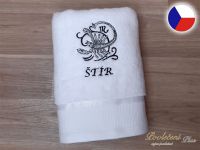 Luxusní ručník se znamením ŠTÍR 450g bílá/šedá