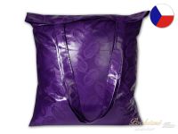 Látková taška z luxusního damašku s kapsičkou 38x47 Sofie fialová