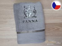 Luxusní ručník se znamením PANNA 450g šedá/šedá