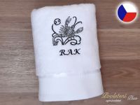 Luxusní osuška se znamením RAK 450g bílá/šedá